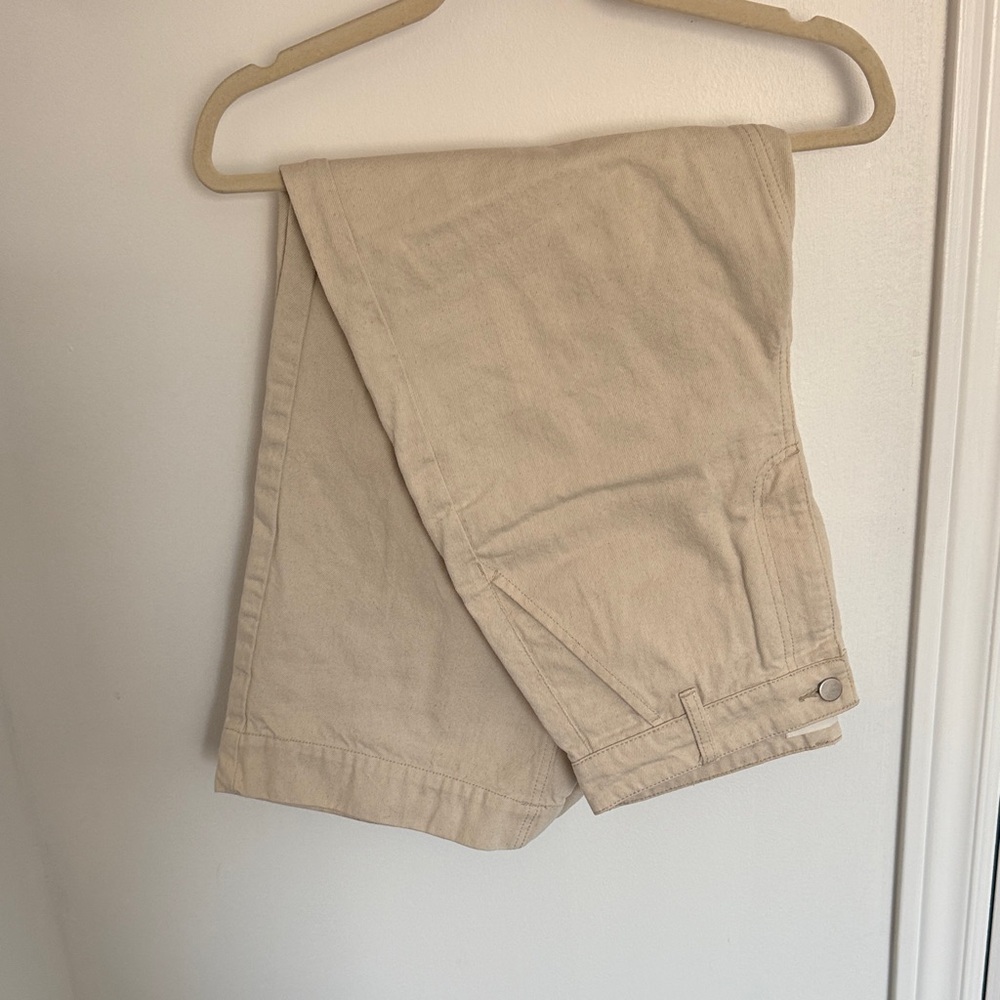 OAK + FORT Cream Flare & Wide Leg Jeans